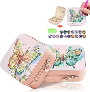 VVBAOZI VVBAOZI 2-Pack DIY Diamond Painting Jewelry Box Kit - Sparkling Butterfly Design, Resin Gem Art Craft for Women, Gift for Mom, Valentine‘s Day, Birthdays (Butterfly)