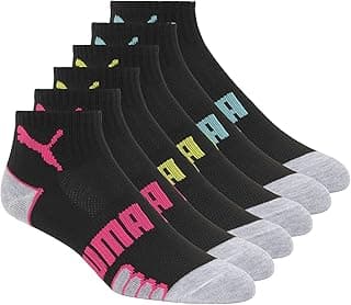 PUMA Women's 6 Pack Quarter Crew Socks