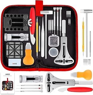 XOOL Professional Watch Repair Tool Kit, Includes Watch Battery Change Kit, Watch Case Opener, Link Remover, Screwdrivers, and Portable Carrying Case with Instruction Manual