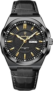 Poedagar Fashion Man Wristwatch Waterproof Luminous Date Week Quartz Men's Watches Casual Business Leather Men Watch