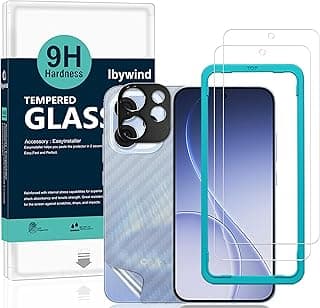 Ibywind for Oppo Reno15 Pro 5G Screen Protector,2-Pack,9H Hardness Tempered Glass with Camera Lens Protector,Easy Installation Tool,Bubble-Free,Fingerprint Unlock,Anti-Shatter,Anti-Scratch