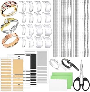 Azonee Ring Sizer Adjuster Set, Azonee 114 Pcs Silicone & EVA Foam Ring Size Tighteners, Invisible Ring Guards & Measuring Tool, Ideal for Loose Rings, Includes Polishing Cloth, Fits All Sizes