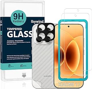 Ibywind for Xiaomi 17 5G Screen Protector,2-Pack,9H Hardness Tempered Glass with Camera Lens Protector,Easy Installation Tool,Bubble-Free,Fingerprint Unlock,Anti-Shatter,Anti-Scratch