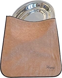 Hagerty Hagerty Silver Guard Holloware Bag for silver & silver-plated objects 30 x 30 cm I Practical silver storage bag with tarnish protection I Impregnated protective velvet cover for plates, trays, etc.