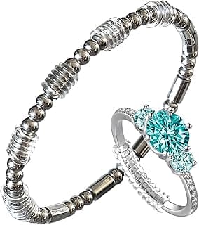 Kueroami Kueroami Ring Size Adjuster for Loose Rings, Invisible Ring Guards for Women Loose Rings,Bracelet Guards - 4 Sizes, Spiral Silicone Ring Sizers Set (Silver-Clear, Extra Long)