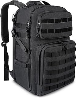 MATEIN 17 Inch Travel Backpack for Men, Airplane Approved Water-Resistant Design Gym Daypack Military Tactical Bag, Large Carry-On Laptop Rucksack for Camping, Hiking, Army and Work, Black