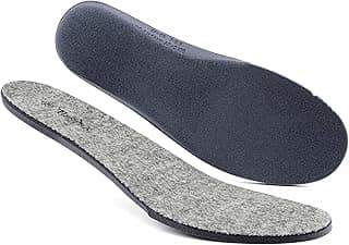 TIESTRA TIESTRA Merino Wool Insoles for Men Sheepskin Fur Shoe Inserts Men Winter Warm Memory Foam Insoles for Skiing Work Shoes,Mens Premium Insoles for Boots Sneakers Grey 43EU,US10