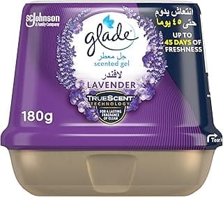 Glade Scented Gel Air Freshener for Home - Long-Lasting Lavender Room Freshener and Home Fragrance with 45-Day Freshness - 360° Design for Efficient Release - No Batteries Required