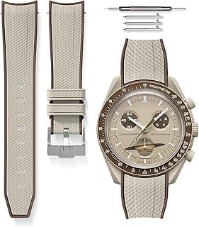 HORACE Universal bi-color rubber quick-release watch strap compatible with Omega x Swatch MoonSwatch 20mm