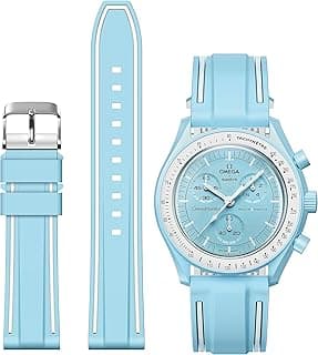Stanchev Strap for Omega x Swatch MoonSwatch/Rolex/SEIKO 20mm, Quick Release Speedmaster Watch Strap Replacement Soft Silicone