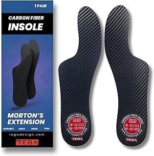 Tega Tega Morton ́s Extension Orthotic, Carbon Fiber Very Rigid Insole - 1 Pair - Morton's Toe, Turf Toe, Hallux Limitus, Hallux Rigidus, Arthritis, 275 mm - Women's Size 12-12.5, Men's 11-11.5