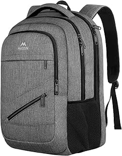 MATEIN MATEIN Travel Laptop Backpack,TSA Large Travel Backpack for Women Men, 17 Inch Business Flight Approved Carry On Backpack with USB Charger Port and Luggage Sleeve, Durable College School Bookbag,Grey