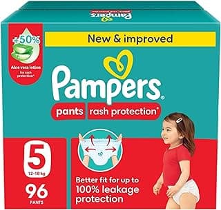 Pampers Rash Protection, Size 5, 12-18 kg, Giant Box, 96 Diaper Pants