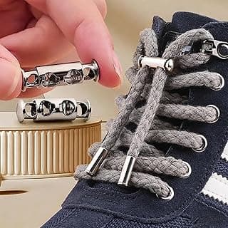 1set Adjustable Metal Shoelaces Clasp Shoes Locks for Adults Sports Shoes Quick Easy Install Hole Head Spring Buckles,2.5cm