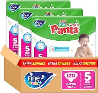 Fine Baby Instant Dry Pants Size 5 Maxi 12-17kg 120 Diapers