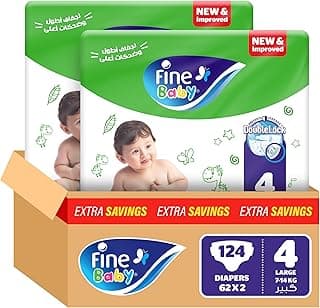 Fine Baby, Size 4, Large 7–14 kg, 124 Diapers
