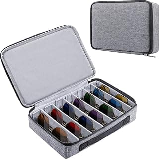 KASTWAVE KASTWAVE Beautiful Sunglass Storage Organizer, Travel Sunglasses Organizer Case, Adjustable Slot For Multiple Pairs, Stylish Case/Holder Displays Your Glasses And Protects From Dust