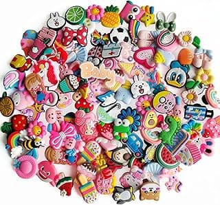 OZORI 100 pcs Random Different Shoe Charms Decoration, Charms for Kids Teens Adults, Boys Girls, Birthday Party Gifts