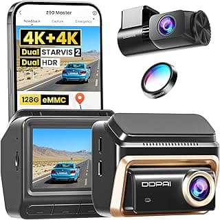 DDPAI 4K + 4K Dash Cam, Dual STARVIS 2 IMX678 Dashcam Car Front and Back, Free 128G eMMC, Dual HDR, 3K/60FPS, 5G WiFi, GPS, 3" IPS, AI ISP Night Vision, 24H Parking Mode, 4G Available, Z90 Master