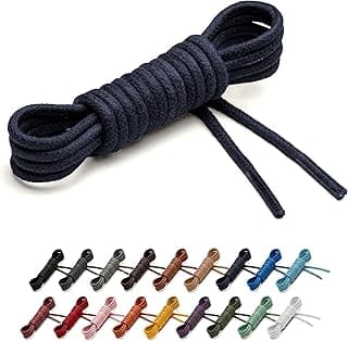 Benchmark Basics Benchmark Waxed Cotton Shoe Laces - 5/64" (2mm) Shoelaces for Dress Shoes & Boots - 27, 30, 33, 36 & 39 Inches - 18 Colors