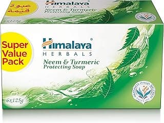 Himalaya Since 1930 Neem & Turmeric Protecting Soap Bar Remove Problem-Causing Bacteria & Protect Skin -125g x 6