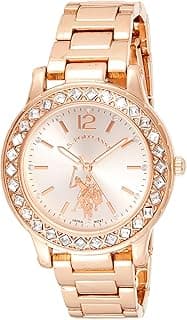 ACCUTIME U.S. Polo Assn. Women's Quartz Watch, Analog Display and Gold Plated Strap USC40330