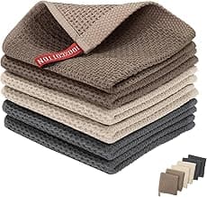 6 Pack Waffle Dish Towels - Super Soft, Absorbent, Quick-Drying Kitchen Dish Cloths for Cleaning Dishes, Glasses, And Countertops