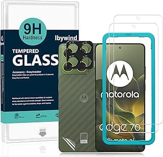 Ibywind for Motorola Edge 70 5G Screen Protector,2-Pack,9H Hardness Tempered Glass with Camera Lens Protector,Easy Installation Tool,Bubble-Free,Fingerprint Unlock,Anti-Shatter,Anti-Scratch