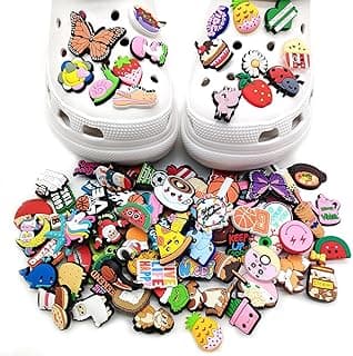 ECVV 100PCS Shoe Decoration Shoe Charms for Clog, 【Random Style】 PVC Different Charms for Girls Boys, Cartoon Shoe Ornaments Charms for Pins