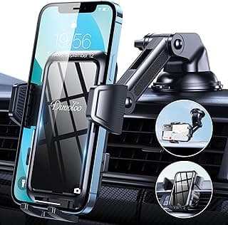 3-in-1 Car Mount for Dashboard, Windshield, Air Vent - Multi-Angle Adjustment Arm Phone Holder Stand Fit for All Mobile Phones, iPhone