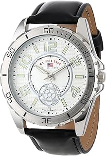 U.S. Polo Assn. Mens Quartz Watch, Analog-Digital Display and Leather Strap US5159