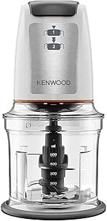 Kenwood Chopper, 500W, 0.5L, 2 Speeds, Stainless Steel Quad Blade, Ice Crush Function, Mayonnaise Attachment, CHP61.100WH, White