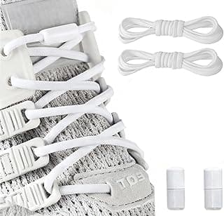 GoodTool No Tie Elastic Shoe Laces, Semi-Circle Aluminum Shoelace Clips for Sneakers, Shoelaces with Quick-Release Buttons, Quick Lace Clasps for Adults and Kids