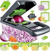 AWH Vegetable Chopper, Pro Onion Chopper, Multifunctional 13 in 1 Food Chopper, Kitchen Vegetable Slicer Dicer Cutter,Veggie Chopper With 8 Blades,Carrot and Garlic Chopper With Container...