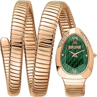 Just Cavalli Women Analogue Watch with Stainless Steel Strap JC1L224M0055, Copper Green, Fashion