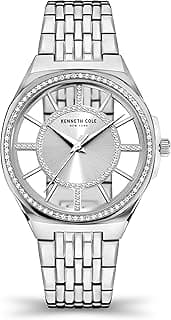 Kenneth Cole New York Women's 36mm Transparent Watch with Crystal Stone Markers