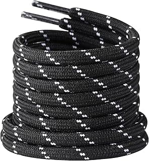 SYOSI 2 Pairs Heavy Duty Work Boot Laces, Thick Durable Strong Round Shoelaces for Hiking, Walking & Safety Shoes