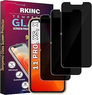 RKINC Screen Protector [3-Pack] for iPhone 11 Pro/XS/X, Privacy Tempered Glass Film Screen Protector, [Anti Spy][Anti-Scratch][Bubble-Free]