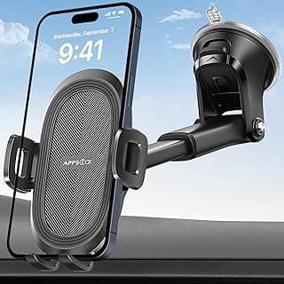 APPS2Car Car Phone Holder - Universal 360 Mobile Stand for Car Dashboard & Windshield - Compatible with 4.7-6.8 iPhone 15/14/13 series & Samsung