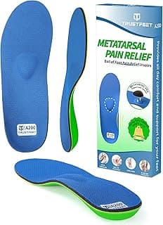 Trustfeet Heavy Duty Support Metatarsal Pain Relief Insoles for Metatarsalgia,Morton's Neuroma,Ball of Foot Pain Relief,Plantar Fasciitis,Arch Support Orthotics Shoe Inserts for Man Women