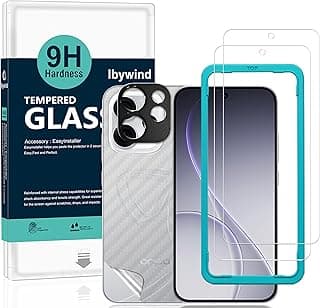 Ibywind for Oppo Reno15 Pro Mini 5G Screen Protector,2-Pack,9H Hardness Tempered Glass with Camera Lens Protector,Easy Installation Tool,Bubble-Free,Fingerprint Unlock,Anti-Shatter,Anti-Scratch