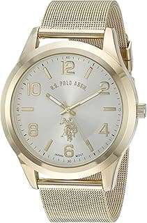 ACCUTIME U.S. Polo Assn. Classic Men's Quartz Metal and Alloy Watch, Color:Gold-Toned (Model: USC80376)