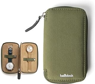 Bellblock Bellblock Premium Travel Watch Case/Pouch/Organizer/Holder For Men/Women | Portable Watch Case/Pouch/Organiser/Holder/Box | Cotton Canvas | Olive Green (Pack of 1)