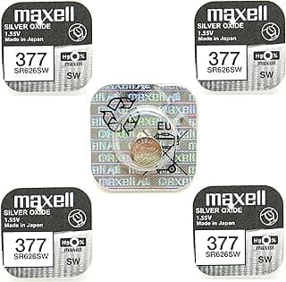 Maxell Maxell 5 x 377 SR626SW Silver Oxide 0% Mercury Watch Batteries [Pack of 5]